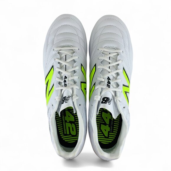 New Balance 442 Pro FG v2 Firm Ground White Men\'s Wide 2E Soccer Cleats MS41FMB2 main image 2
